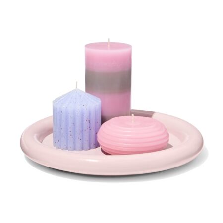 HEMA Kaarsonderzetter ⌀26.5x3cm hout roze (roze) | HEMA
