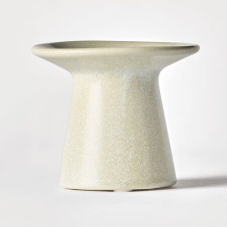 Kaarsplateau ⌀10x11cm Zwier keramiek wit