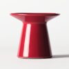 Kaarsplateau ⌀10x9.5cm Zwier keramiek rood