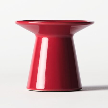 Kaarsplateau ⌀10x9.5cm Zwier keramiek rood