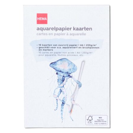 HEMA Kaarten van aquarelpapier A6 | HEMA