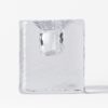 Kandelaar ⌀5x5cm Kub glas gehamerd transparant