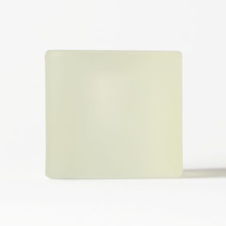 Kandelaar ⌀5x5cm Kub glas mat geel