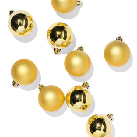 HEMA Kerstballen set 4.1cm plastic goud - 9 stuks (goud) | HEMA
