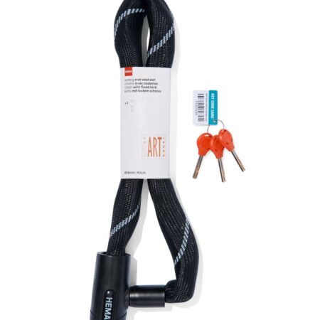 HEMA Ketting met vast slot 90cm Ø85mm zwart ART2 | HEMA
