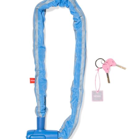 HEMA Kettingslot 90x8cm met sleutel blauw | HEMA
