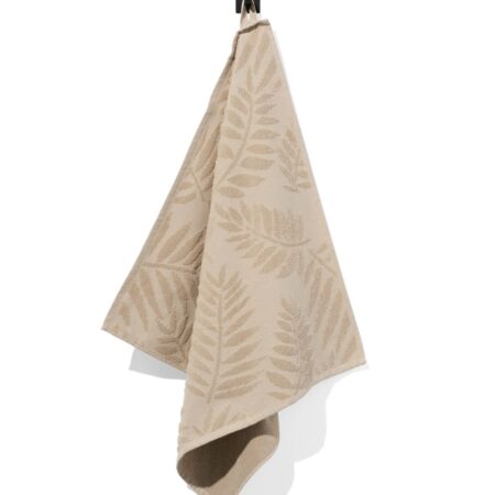 HEMA Keukendoek 50x50 katoen bladeren zand (zand) | HEMA