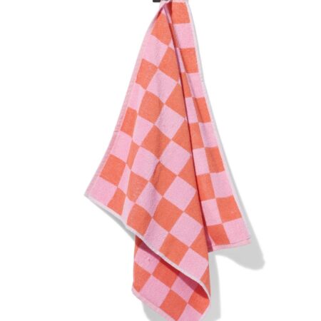 HEMA Keukendoek 50x50cm katoen ruiten roze (roze) | HEMA