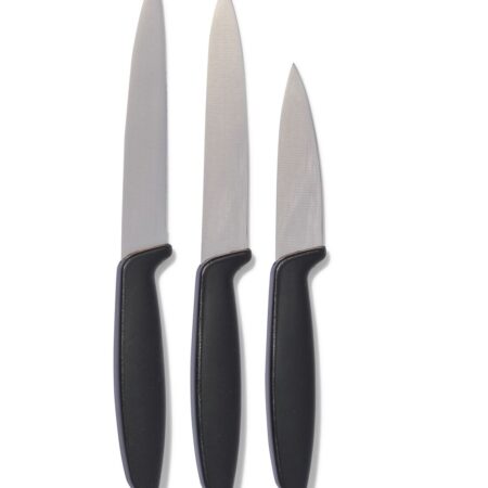 HEMA Keukenmessen - 3 stuks (zwart) | HEMA