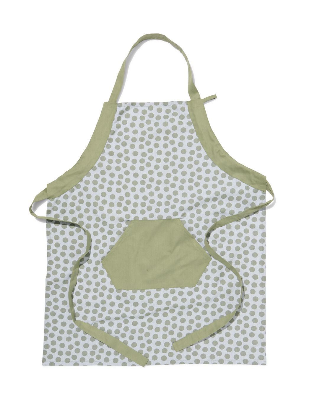 HEMA Keukenschort met stippen chambray katoen (groen) | HEMA