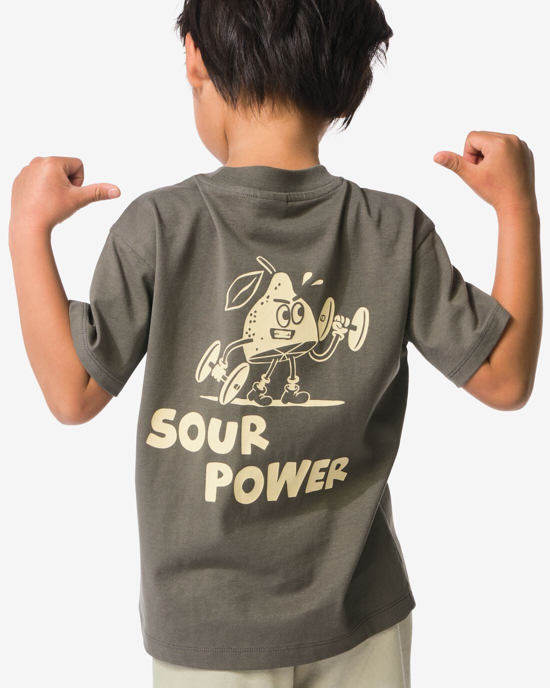 HEMA Kinder T-shirt grafisch grijs (grijs) | HEMA