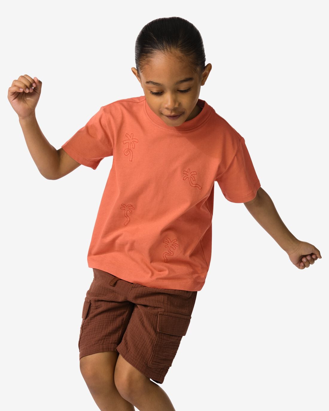 HEMA Kinder T-shirt palm bruin (bruin) | HEMA