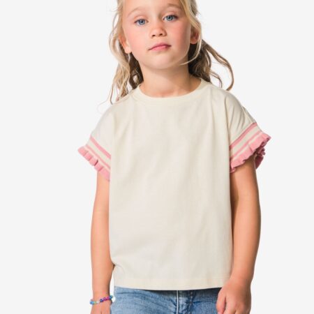 HEMA Kinder T-shirt rib ecru (ecru) | HEMA