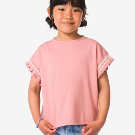 HEMA Kinder T-shirt rib roze (roze) | HEMA