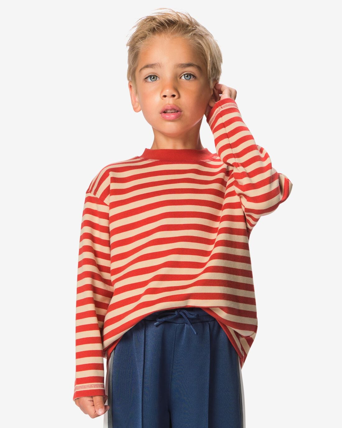 HEMA Kinder T-shirt strepen rood (rood) | HEMA