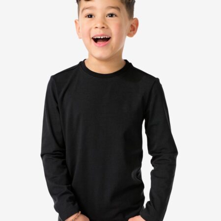 HEMA Kinder basis t-shirts stretch katoen - 2 stuks zwart (zwart) | HEMA