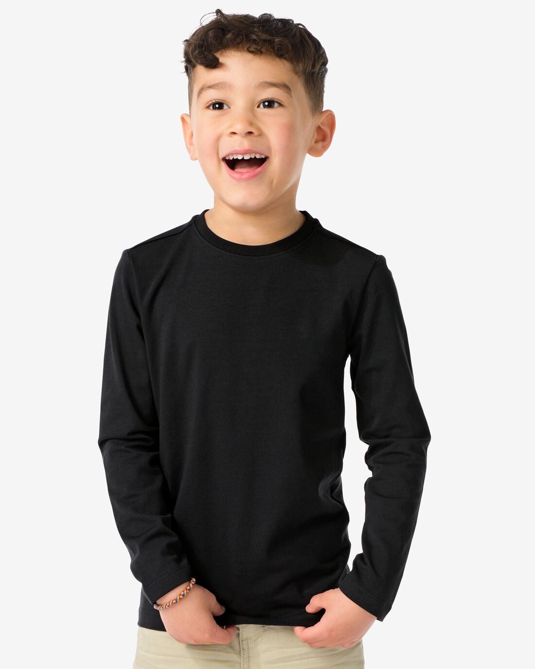 HEMA Kinder basis t-shirts stretch katoen - 2 stuks zwart (zwart) | HEMA