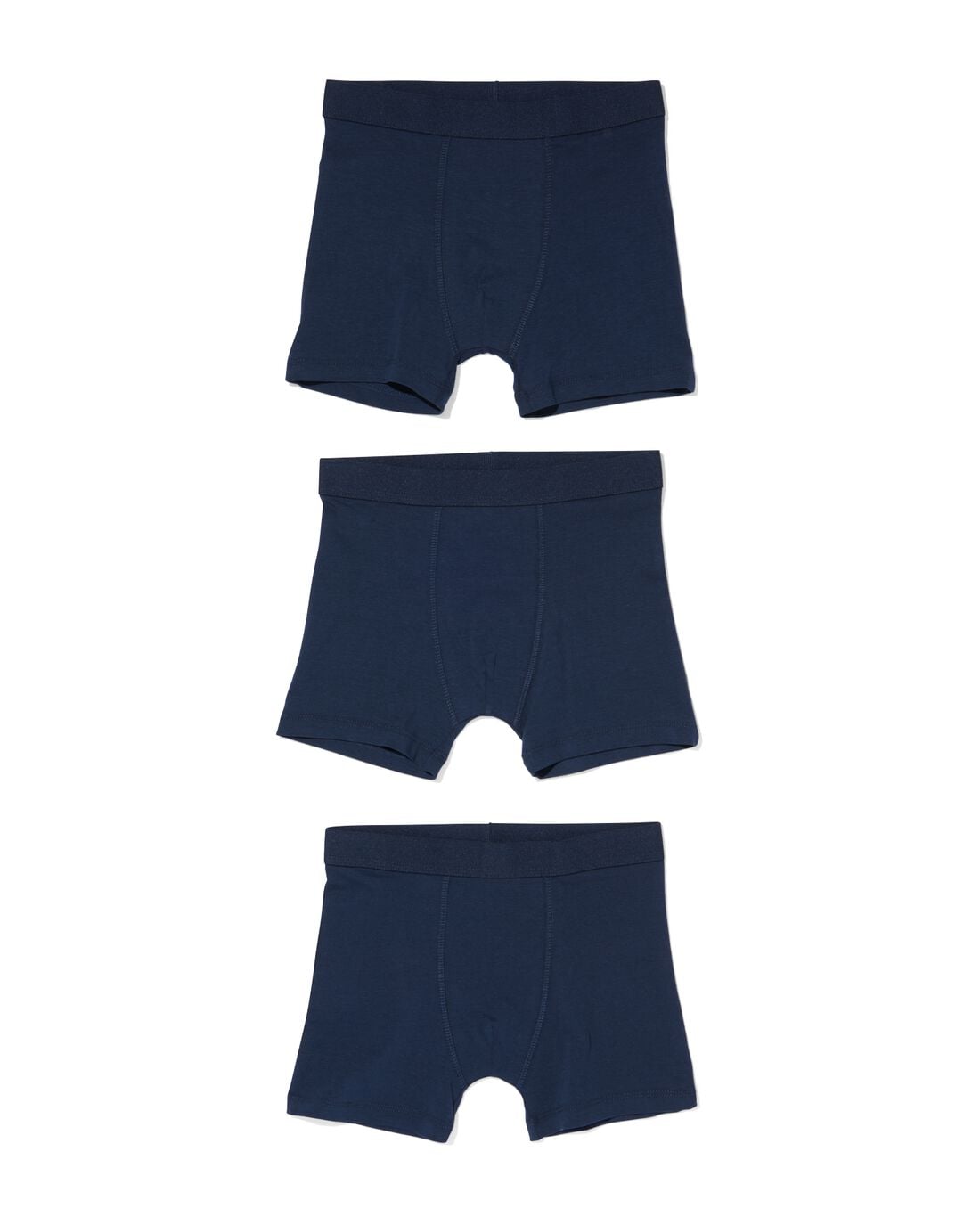 HEMA Kinder boxers basic stretch katoen - 3 stuks blauw (blauw) | HEMA