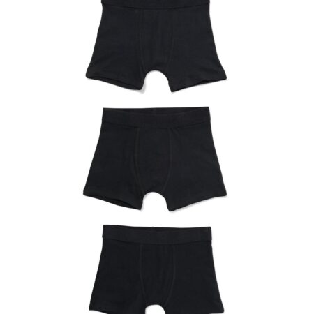 HEMA Kinder boxers katoen/stretch - 3 stuks zwart | HEMA