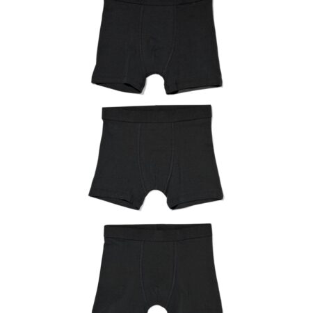 HEMA Kinder boxers basic stretch katoen - 3 stuks zwart (zwart) | HEMA