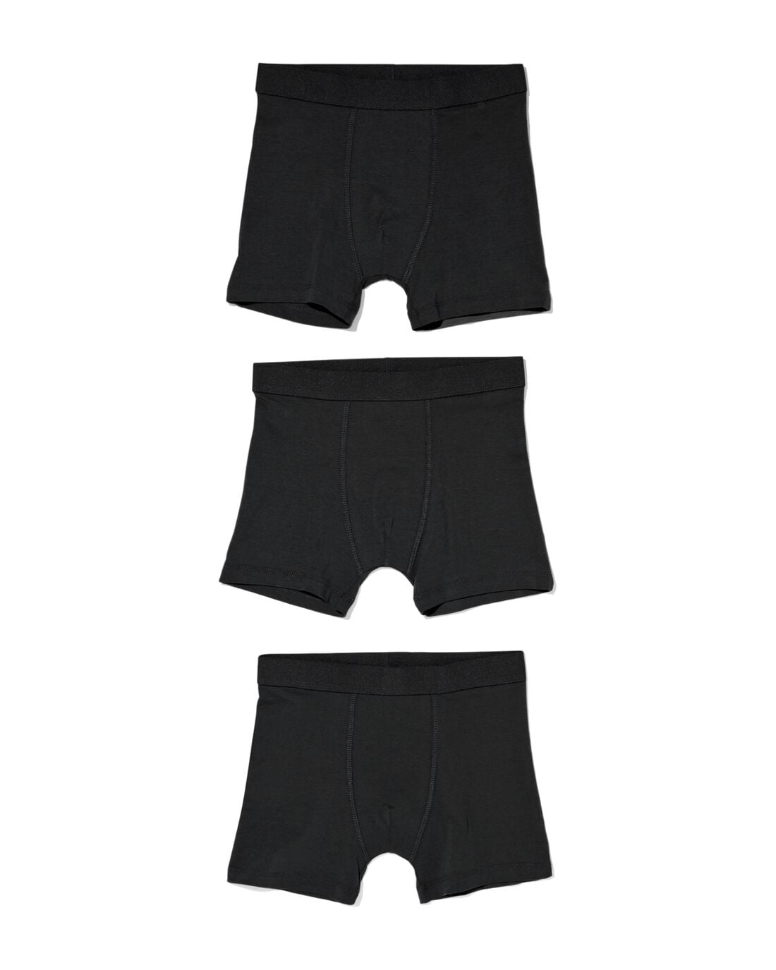 HEMA Kinder boxers basic stretch katoen - 3 stuks zwart (zwart) | HEMA