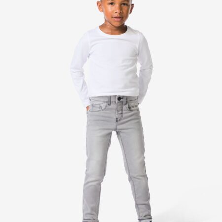 HEMA Kinder broek jogdenim skinny fit grijs | HEMA