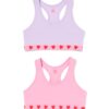 HEMA Kinder crop tops hartjes - 2 stuks roze (roze) | HEMA