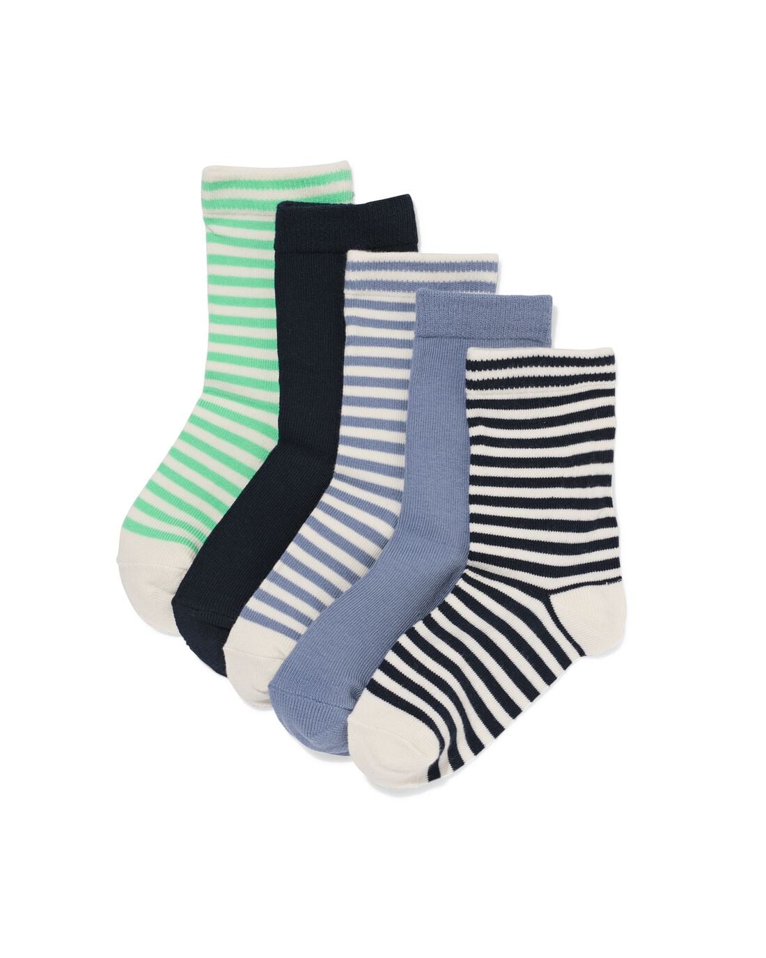 HEMA Kinder enkelsokken strepen - 5 paar donkerblauw (donkerblauw) | HEMA