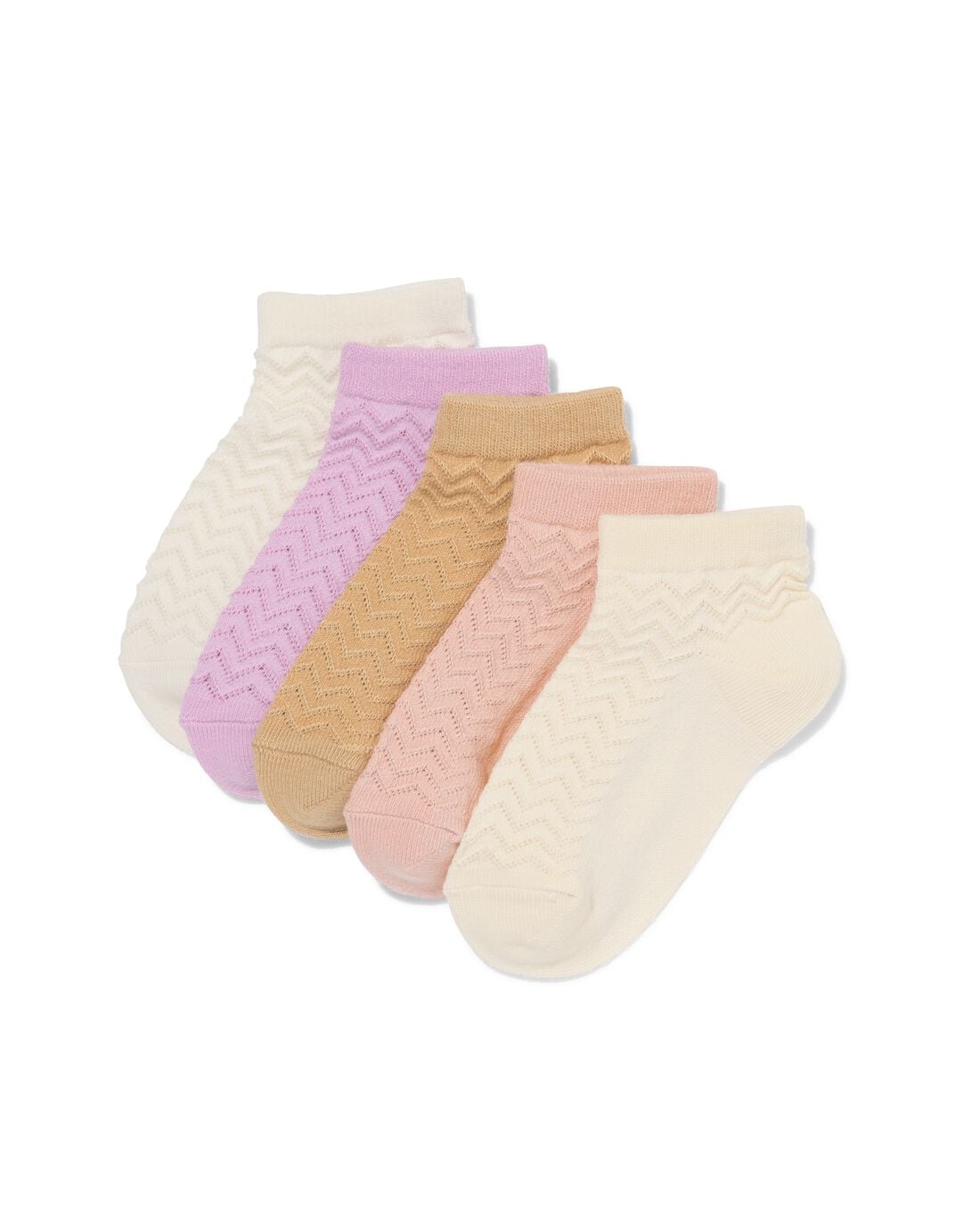 HEMA Kinder enkelsokken zigzag - 5 paar oudroze (oudroze) | HEMA
