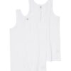 Kinder hemden basic stretch katoen - 2 stuks wit