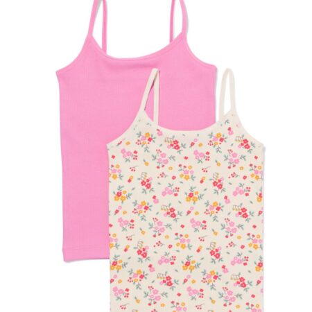 HEMA Kinder singlet rib - 2 stuks multicolor (multicolor) | HEMA