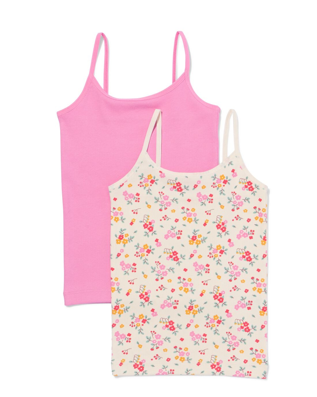 HEMA Kinder singlet rib - 2 stuks multicolor (multicolor) | HEMA