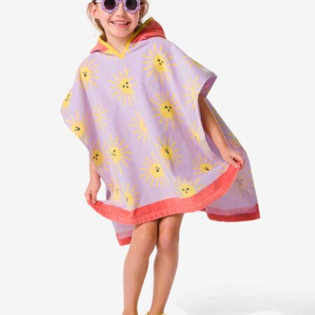 HEMA Kinder strandponcho 60x60cm zon (multi) | HEMA