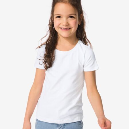 HEMA Kinder t-shirts biologisch katoen - 2 stuks wit (wit) | HEMA