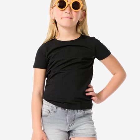 HEMA Kinder t-shirts biologisch katoen - 2 stuks zwart (zwart) | HEMA