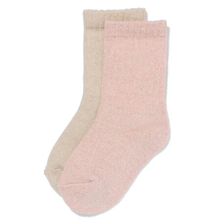 Kinder thermosokken rib - 2 paar beige