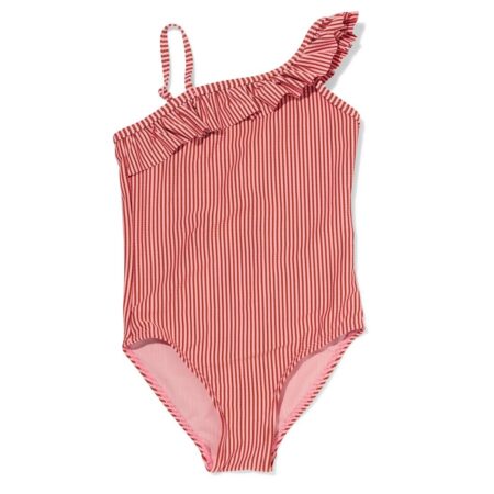 HEMA Kinderbadpak seersucker donkerroze (donkerroze) | HEMA