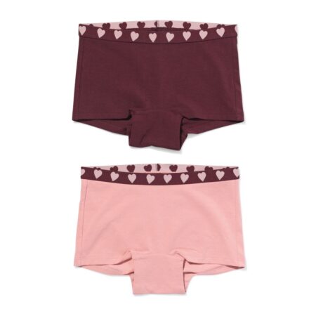 HEMA Kinderboxers hartjes - 2 stuks bruin (bruin) | HEMA