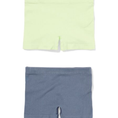 HEMA Kinderboxers naadloos rib - 2 stuks lime (lime) | HEMA
