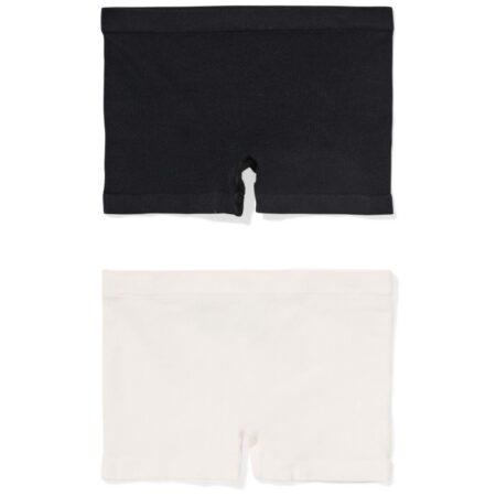 HEMA Kinderboxers naadloos rib - 2 stuks zwart/wit (zwart/wit) | HEMA
