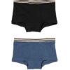 Kinderboxers stretch katoen - 2 stuks zwart