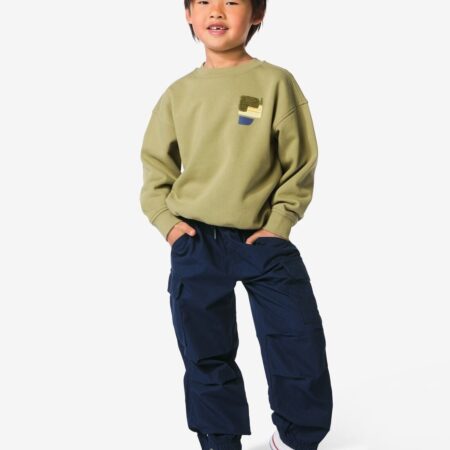HEMA Kinderbroek regular fit cargo donkerblauw (donkerblauw) | HEMA