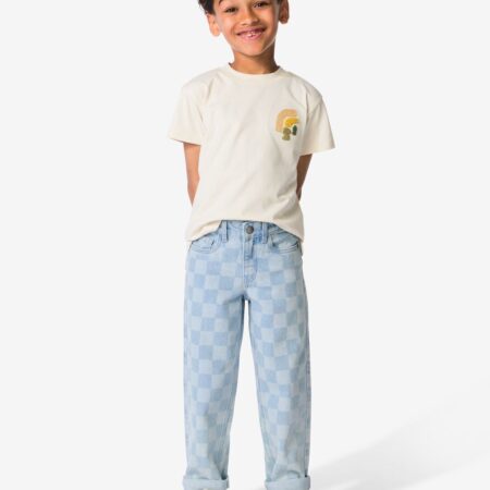 HEMA Kinderbroek regular fit ruiten blauw (blauw) | HEMA