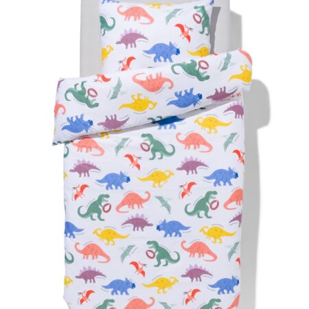 HEMA Kinderdekbedovertrek 140x200cm zacht katoen dino (multi) | HEMA