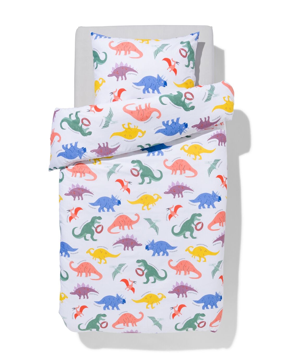 HEMA Kinderdekbedovertrek 140x200cm zacht katoen dino (multi) | HEMA