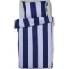 HEMA Kinderdekbedovertrek 140x200cm zacht katoen strepen blauw (blauw) | HEMA