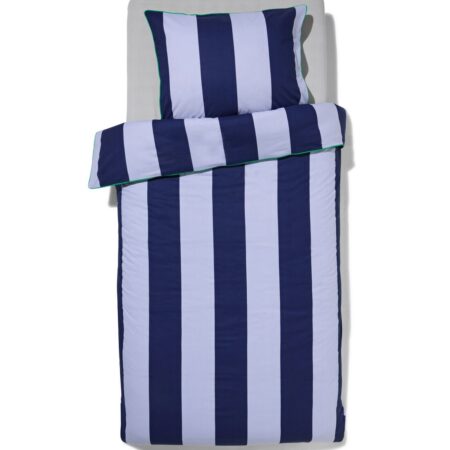 HEMA Kinderdekbedovertrek 140x200cm zacht katoen strepen blauw (blauw) | HEMA