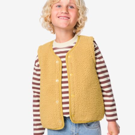 HEMA Kindergilet Guus teddy donkergeel (donkergeel) | HEMA