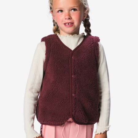 HEMA Kindergilet teddy bordeauxrood (bordeauxrood) | HEMA