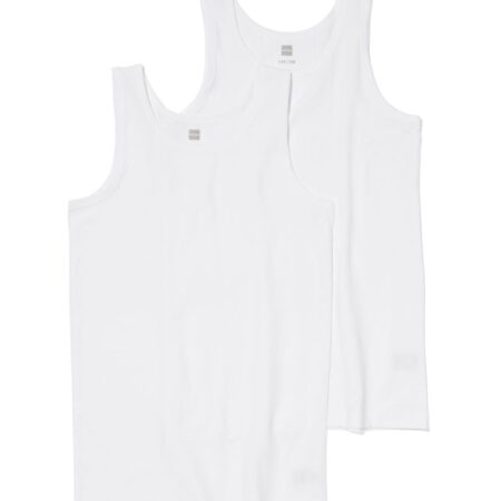 HEMA Kinder hemden basic stretch katoen - 2 stuks wit (wit) | HEMA